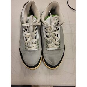 Air Jordan 3 Retro Wolf Grey Size 8 Mens‎ Sneakers Shoes Green Accent Detail